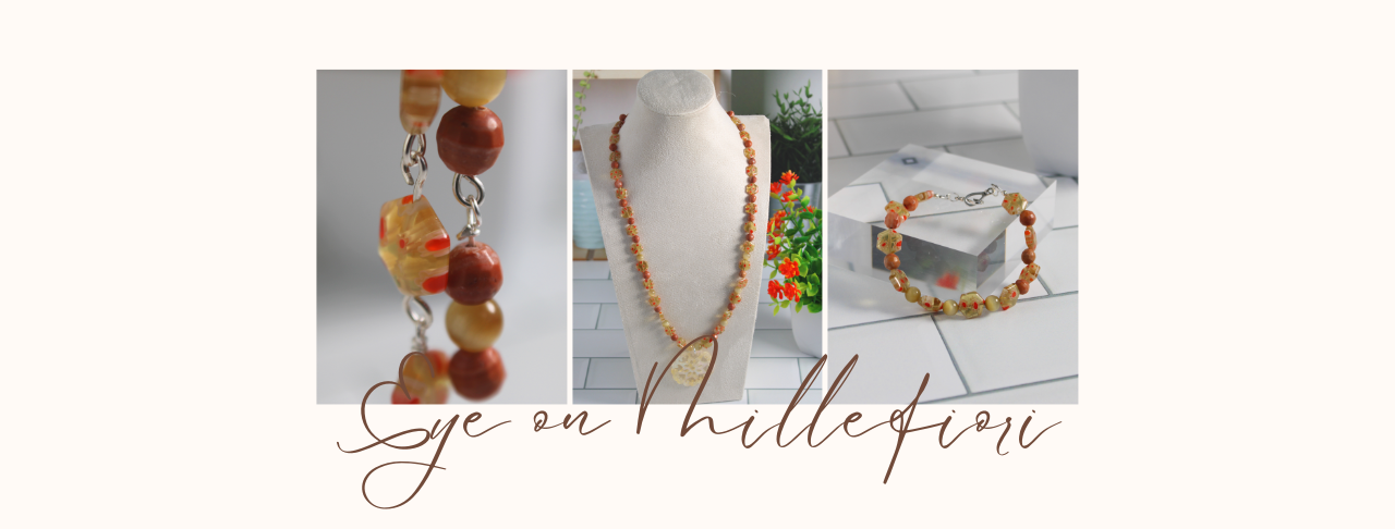 Eye on Millefiori handmade necklace, bracelet & earrings